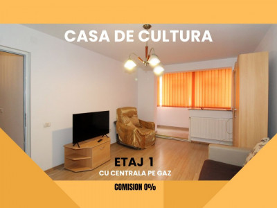 CASA DE CULTURA - 2 camere, etajul 1, cu centrala pe gaz.