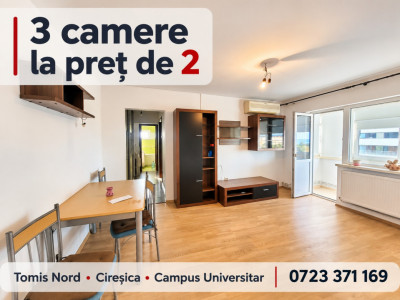 Un apartament cu 3 camere. Mai multe posibilități.